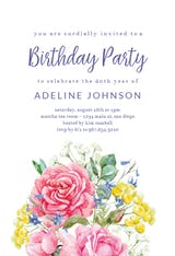 Flowered Ice Cream Cone - Birthday Invitation